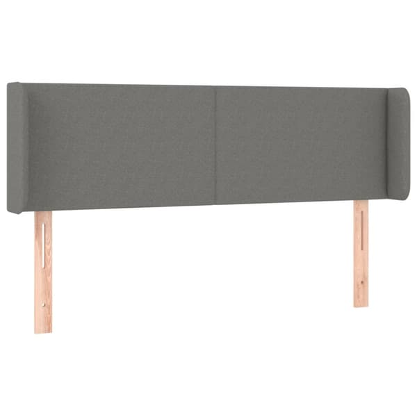 sengegavl med kanter 147x16x78/88 cm stof mørkegrå