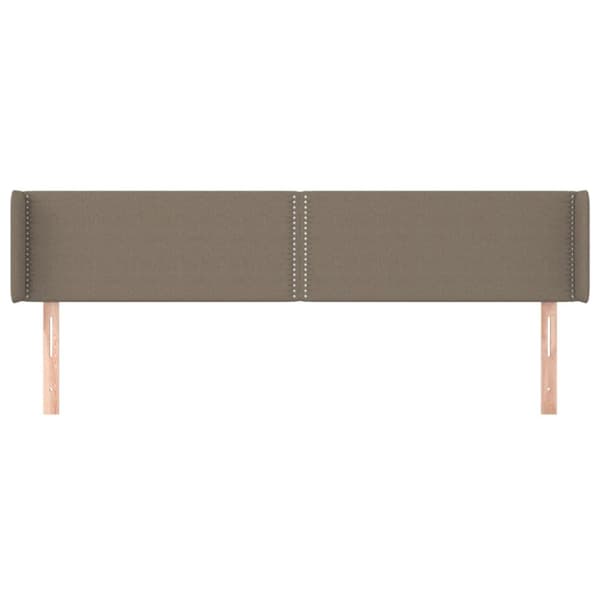 sengegavl med kanter 163x16x78/88 cm stof gråbrun