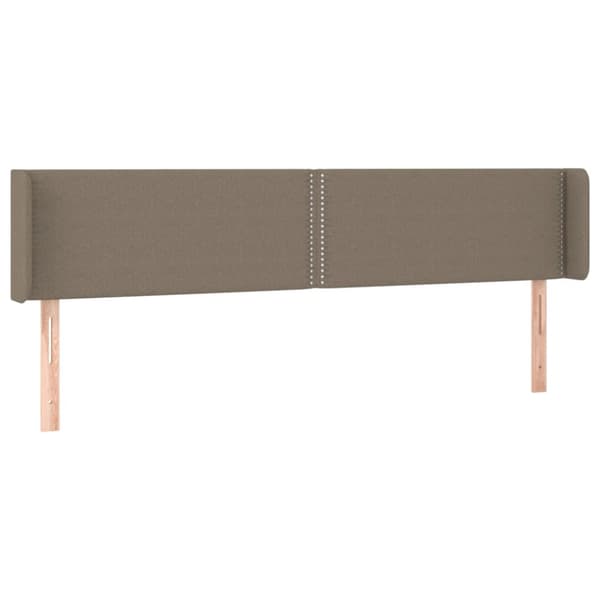 sengegavl med kanter 163x16x78/88 cm stof gråbrun