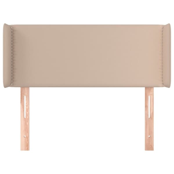 sengegavl med kanter 103x16x78/88 cm kunstlæder cappuccino