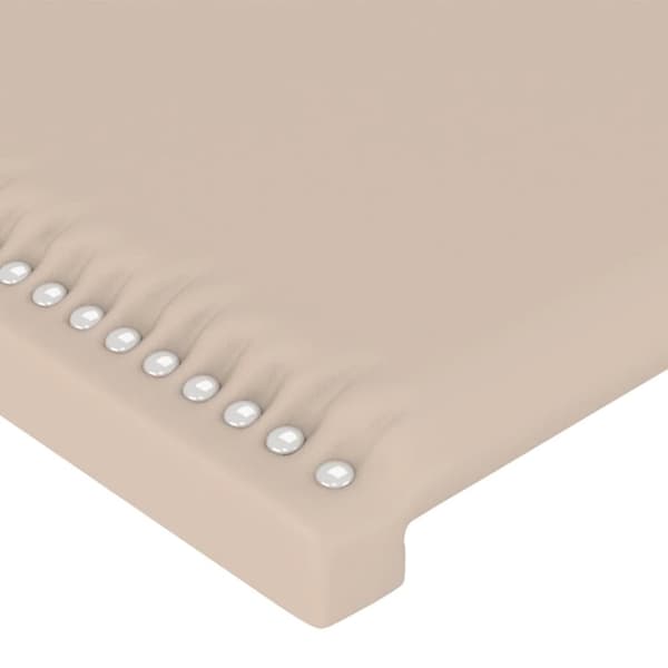 sengegavl med kanter 103x16x78/88 cm kunstlæder cappuccino