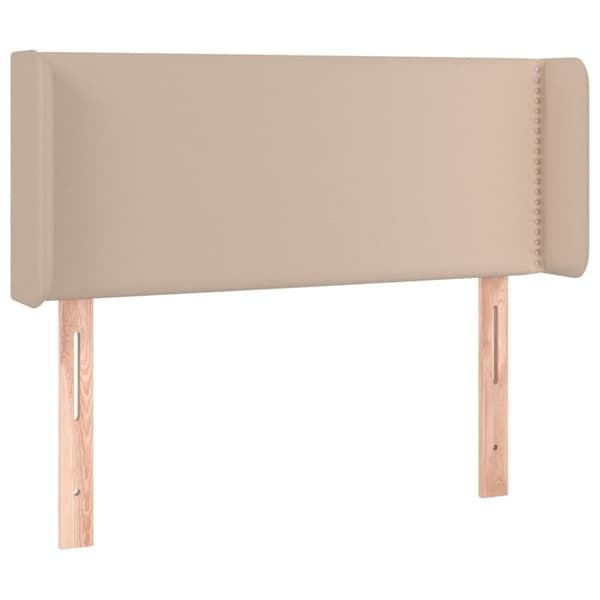 sengegavl med kanter 103x16x78/88 cm kunstlæder cappuccino