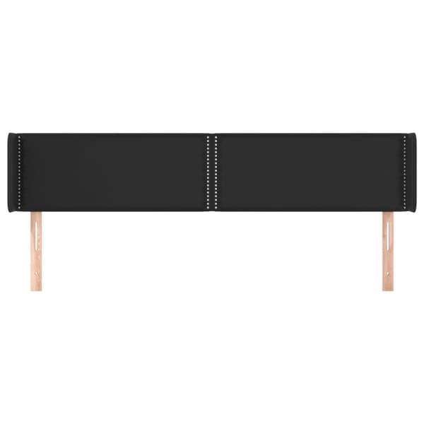sengegavl med kanter 203x16x78/88 cm kunstlæder sort