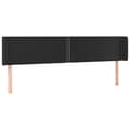 Miniatyrbillede 2 af 9: sengegavl med kanter 203x16x78/88 cm kunstlæder sort
