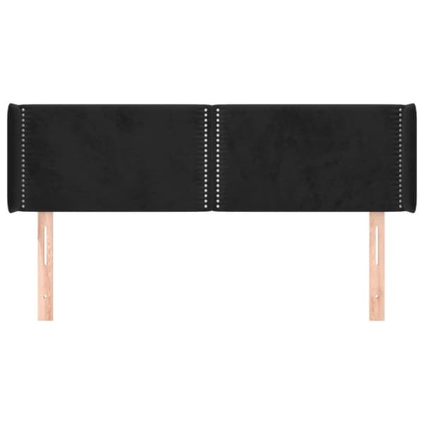 Korvatuki, musta, 147x16x78/88 cm, samettia