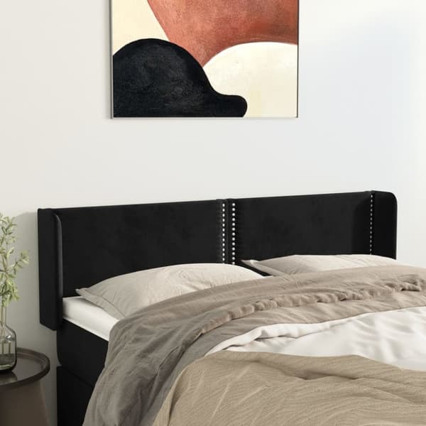 Korvatuki, musta, 147x16x78/88 cm, samettia