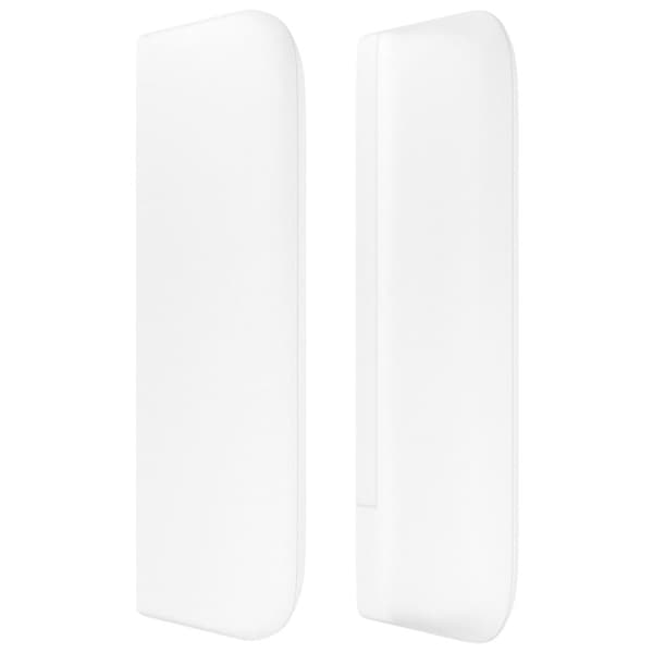 sengegavl med kanter 93x16x78/88 cm kunstlæder hvid