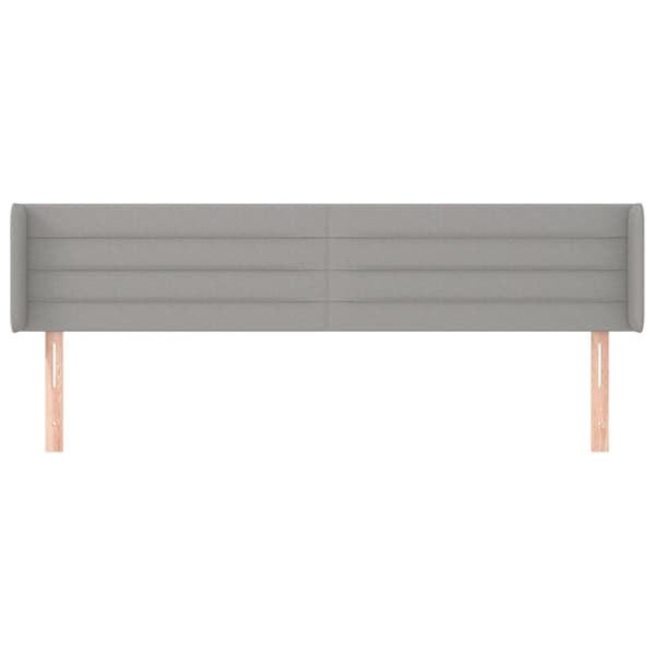 sengegavl med kanter 163x16x78/88 cm stof lysegrå