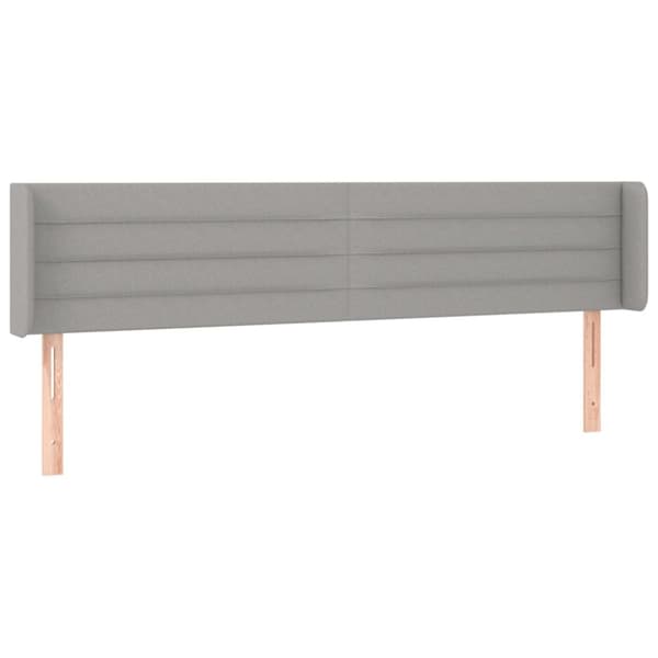 sengegavl med kanter 163x16x78/88 cm stof lysegrå