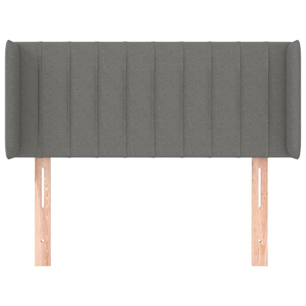sengegavl med kanter 93x16x78/88 cm stof mørkegrå