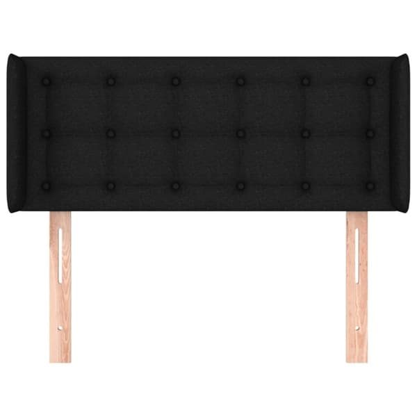 sengegavl med kanter 83x16x78/128 cm stof sort