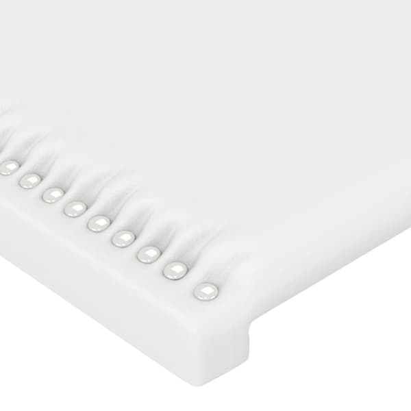 sengegavl med kanter 103x16x118/128 cm kunstlæder hvid
