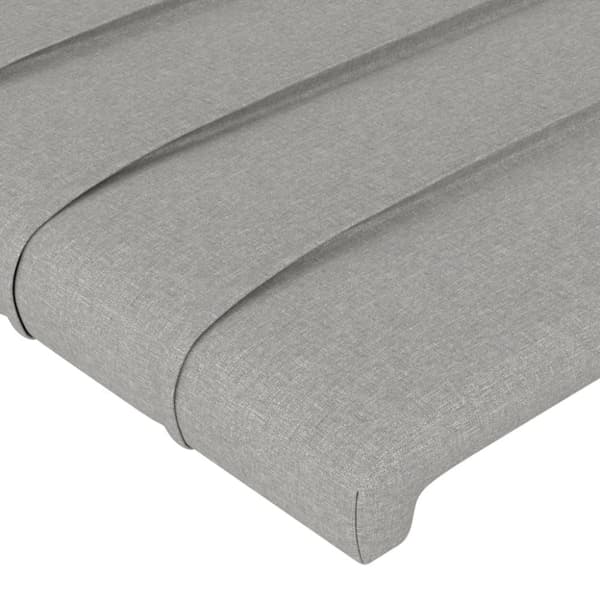sengegavl med kanter 83x16x118/128 cm stof lysegrå