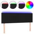 Miniatyrbillede 2 af 6: sengegavl med LED-lys 144x5x78/88 cm stof sort
