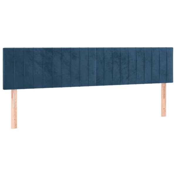 sengegavl med LED-lys 200x5x78/88 cm fløjl mørkeblå