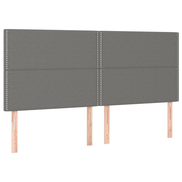 Sängyn pääty LED-valolla, tummanharmaa, 180x5x118/128 cm, kangas
