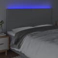 Pikkukuva 3 / 6: Sängyn pääty LED-valolla, vaaleanharmaa, 160x5x118/128 cm, kangas