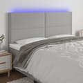 Pikkukuva 1 / 6: Sängyn pääty LED-valolla, vaaleanharmaa, 160x5x118/128 cm, kangas