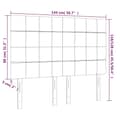 Pikkukuva 6 / 6: Sängyn pääty LED-valolla, musta, 144x5x118/128 cm, kangas