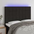 Pikkukuva 1 / 6: Sängyn pääty LED-valolla, musta, 144x5x118/128 cm, kangas