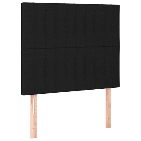 sengegavl med LED-lys 80x5x118/128 cm stof sort