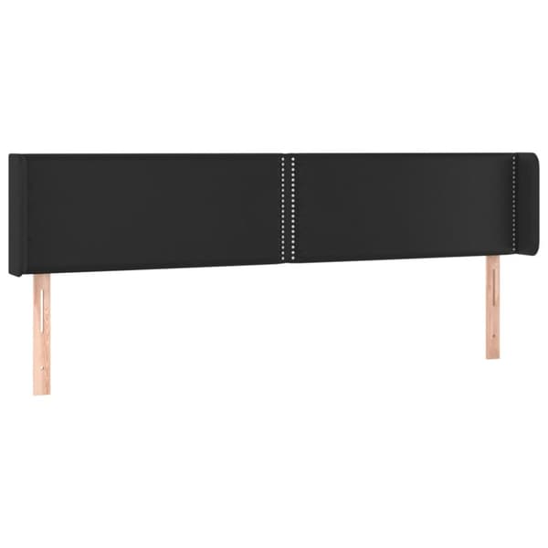 Sängyn pääty LED-valolla, musta, 163x16x78/88cm, keinonahkaa