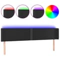 Pikkukuva 2 / 6: Sängyn pääty LED-valolla, musta, 163x16x78/88cm, keinonahkaa
