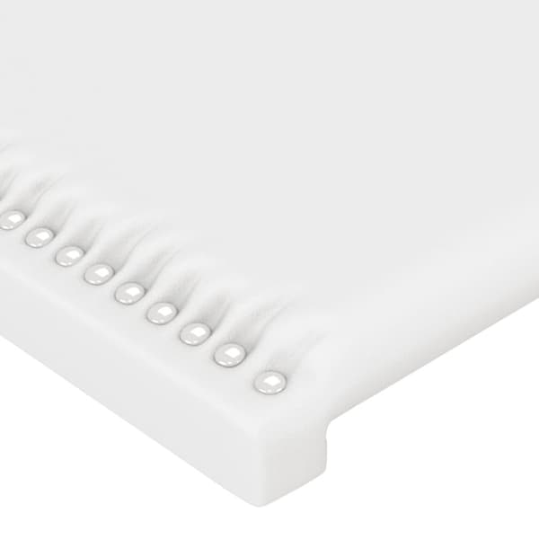Sängyn pääty LED-valolla, valkoinen, 147x16x118/128cm tekonahka