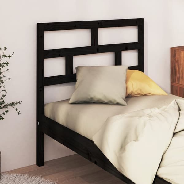 sengegærde 106x4x100 cm massivt fyrretræ sort