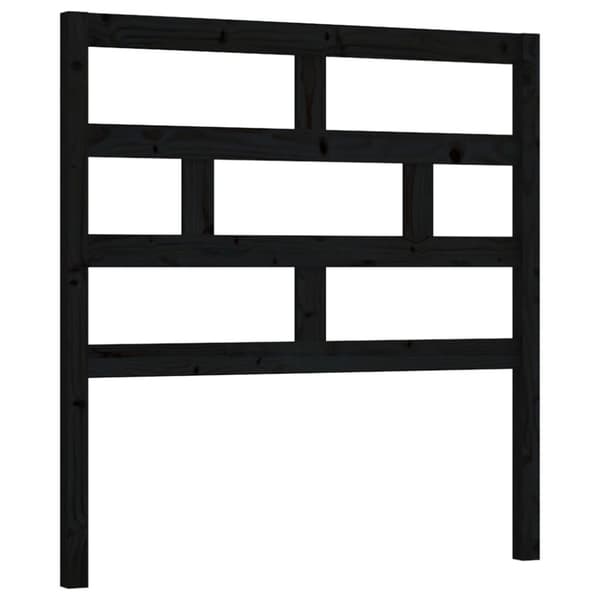 sengegærde 106x4x100 cm massivt fyrretræ sort