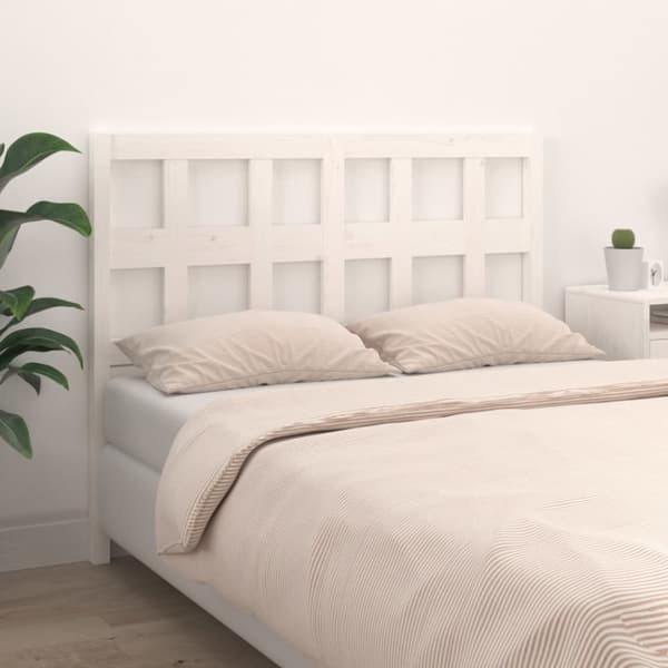Sänggavel vit 185,5x4x100 cm massiv furu