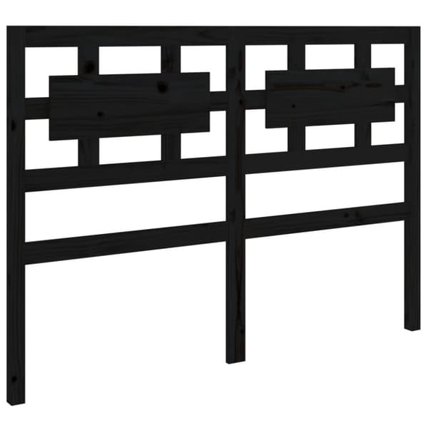 sengegærde 185,5x4x100 cm massivt fyrretræ sort