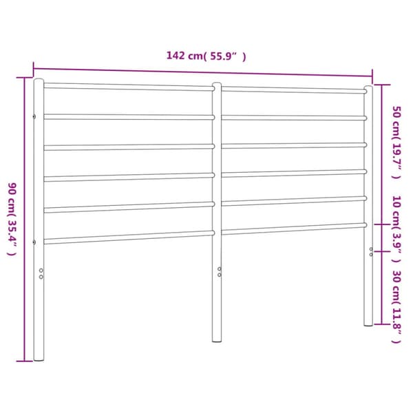 sengegavl 135 cm metal sort