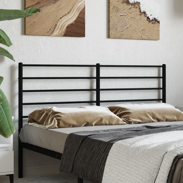sengegavl 135 cm metal sort