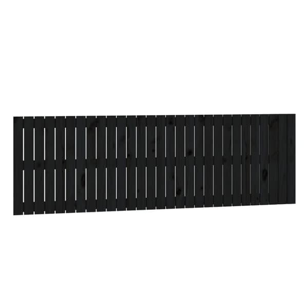 sengegavl 185x3x60 cm massivt fyrretræ sort