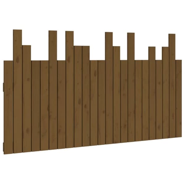 sengegavl 146,5x3x80 cm massivt fyrretræ gyldenbrun