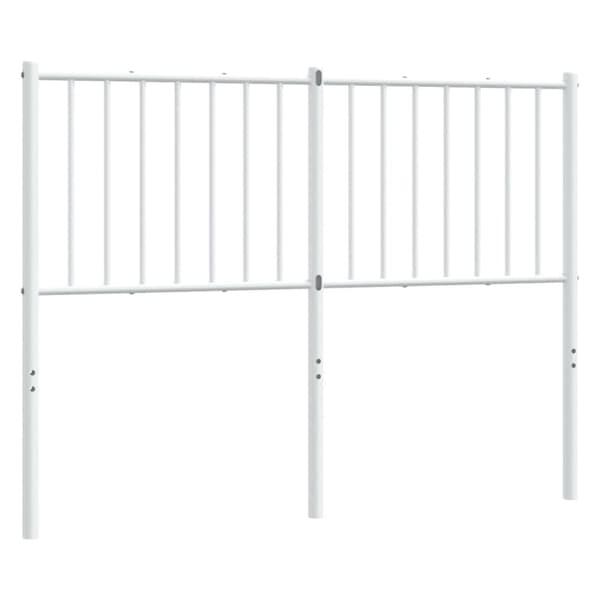 Metallinen sängynpääty valkoinen 120 cm
