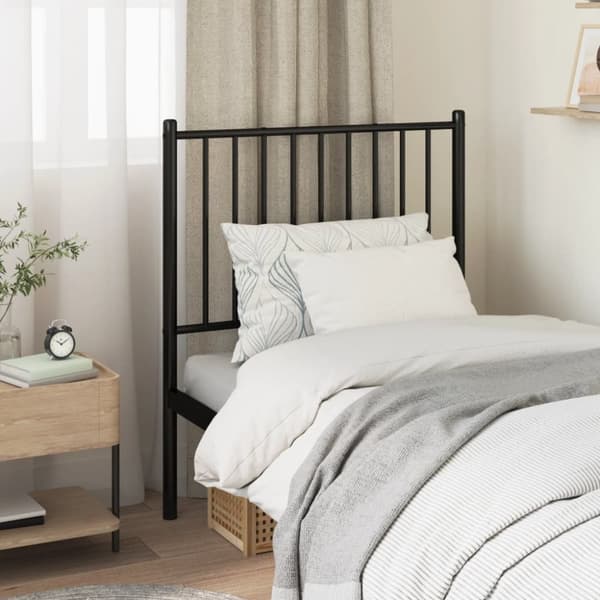 sengegavl 75 cm metal sort