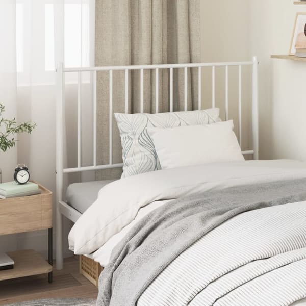sengegavl 100 cm metal hvid
