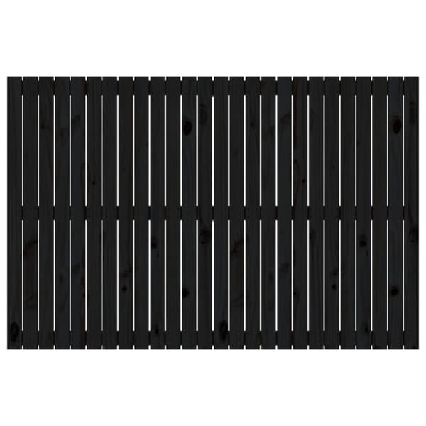 Sängynpääty seinälle musta 166x3x110 cm täysi mänty