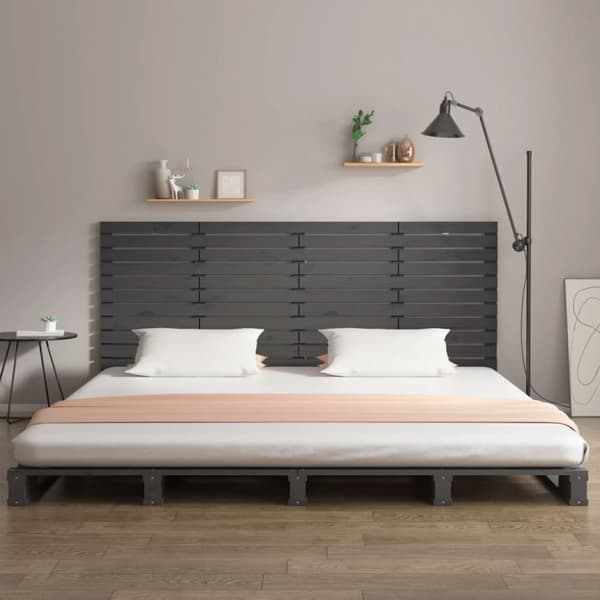 sengegavl 166x3x91,5 cm massivt fyrretræ grå