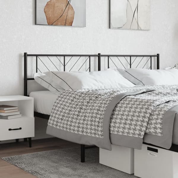 sengegavl 193 cm metal sort