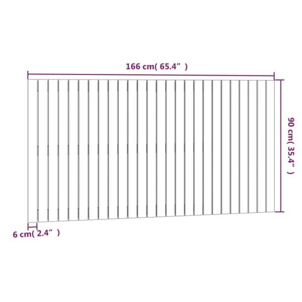 sengegavl 166x3x90 cm massivt fyrretræ