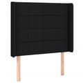 Miniatyrbillede 3 af 6: sengegavl med LED-lys 93x16x118/128 cm stof sort
