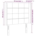 Miniatyrbillede 6 af 6: sengegavl med LED-lys 93x16x118/128 cm stof sort