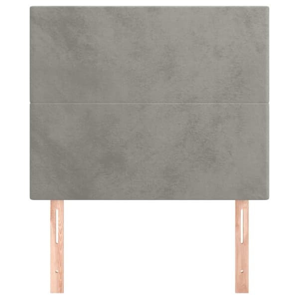 sengegavle 2 stk. 100x5x78/88 cm fløjl lysegrå