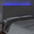 Miniatyrbillede 3 af 6: sengegavl med LED-lys 200x7x118/128 cm fløjl lysegrå