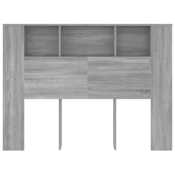 sengegavl med opbevaring 140x18,5x104,5 cm grå sonoma-eg
