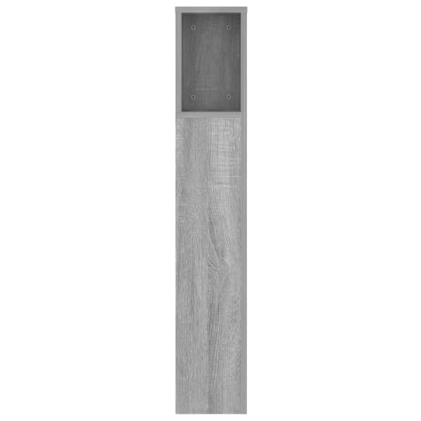 sengegavl med opbevaring 140x18,5x104,5 cm grå sonoma-eg