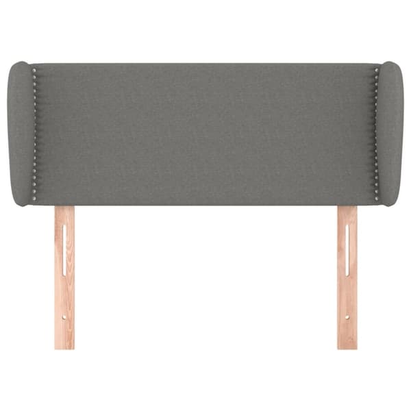 sengegavl med kanter 93x23x78/88 cm stof mørkegrå